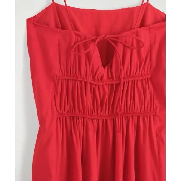 Gathered Cotton Midi Dress - Picture 2 of 4